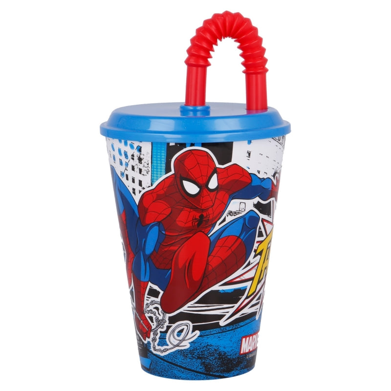 Glas með röri - Spiderman blátt