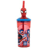 Glas með röri og haus - Spiderman