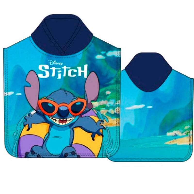 Stitch hettuhandklæði - blátt